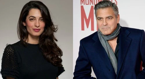 George Clooney và hôn thê Amal Alamuddin.